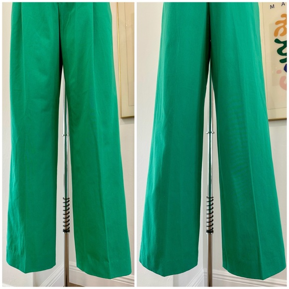 Vintage 80’s Green High-Waist Pleated Trousers - Picture 8 of 15
